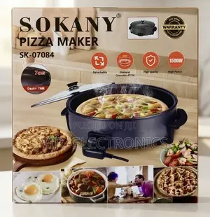 Sokany Pizza Maker Multi-Functional Electric Skillet Powerful 1500W