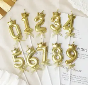 Gold Number Birthday Candles
