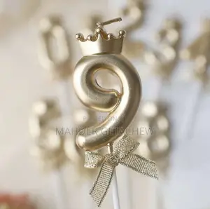 Gold Number Birthday Candles