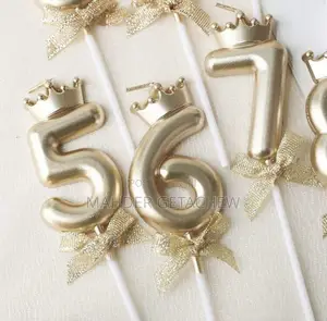 Gold Number Birthday Candles