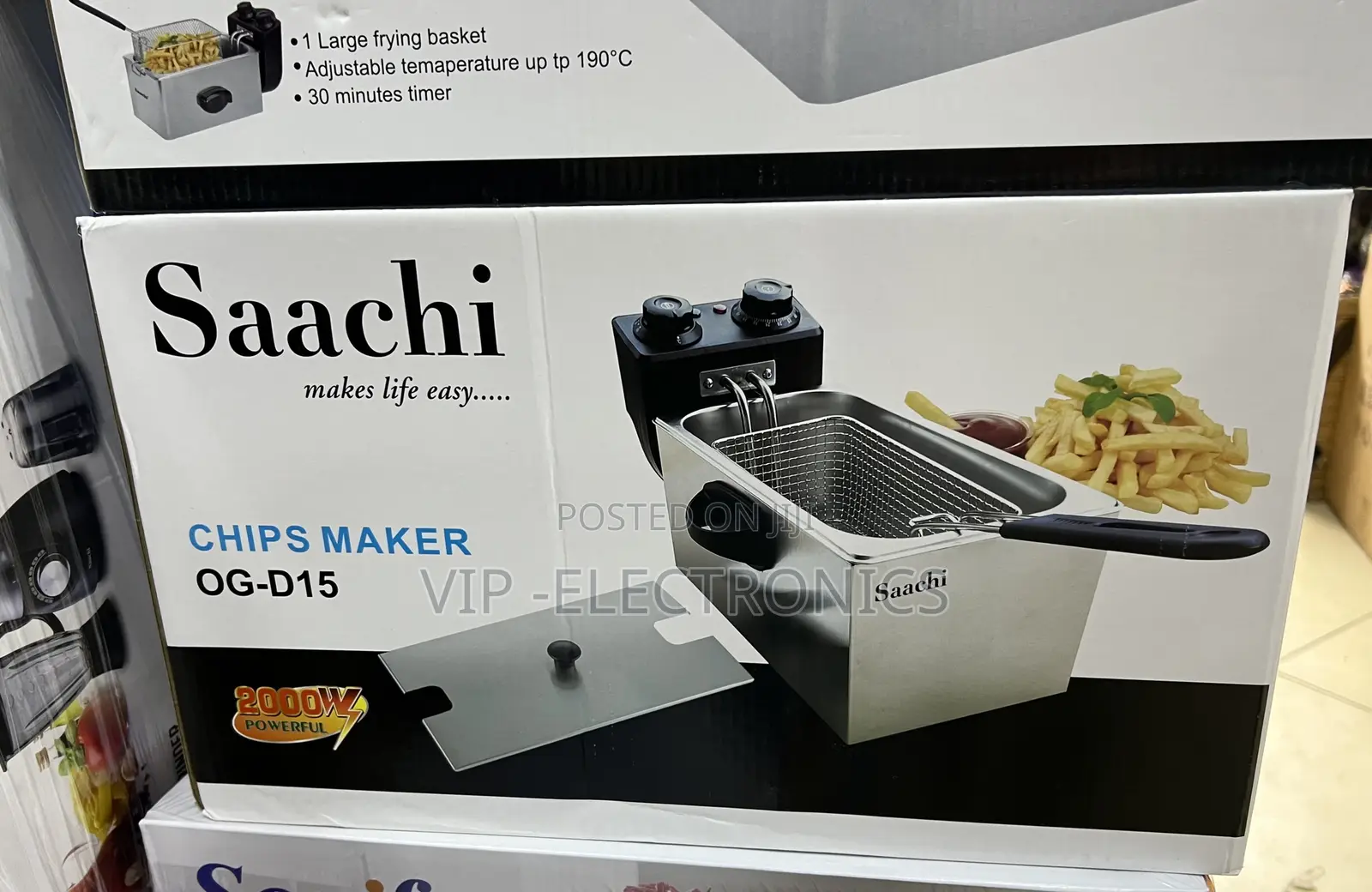 Saachi Chips Maker Electric Deep Fryer 2000W – OG-D15