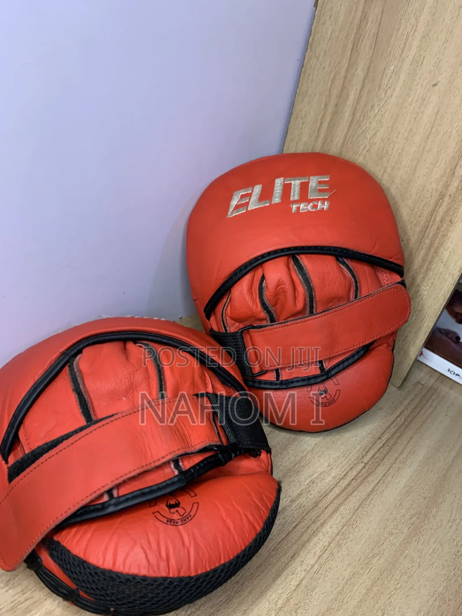 Red and Black Curved Boxing Focus Pads