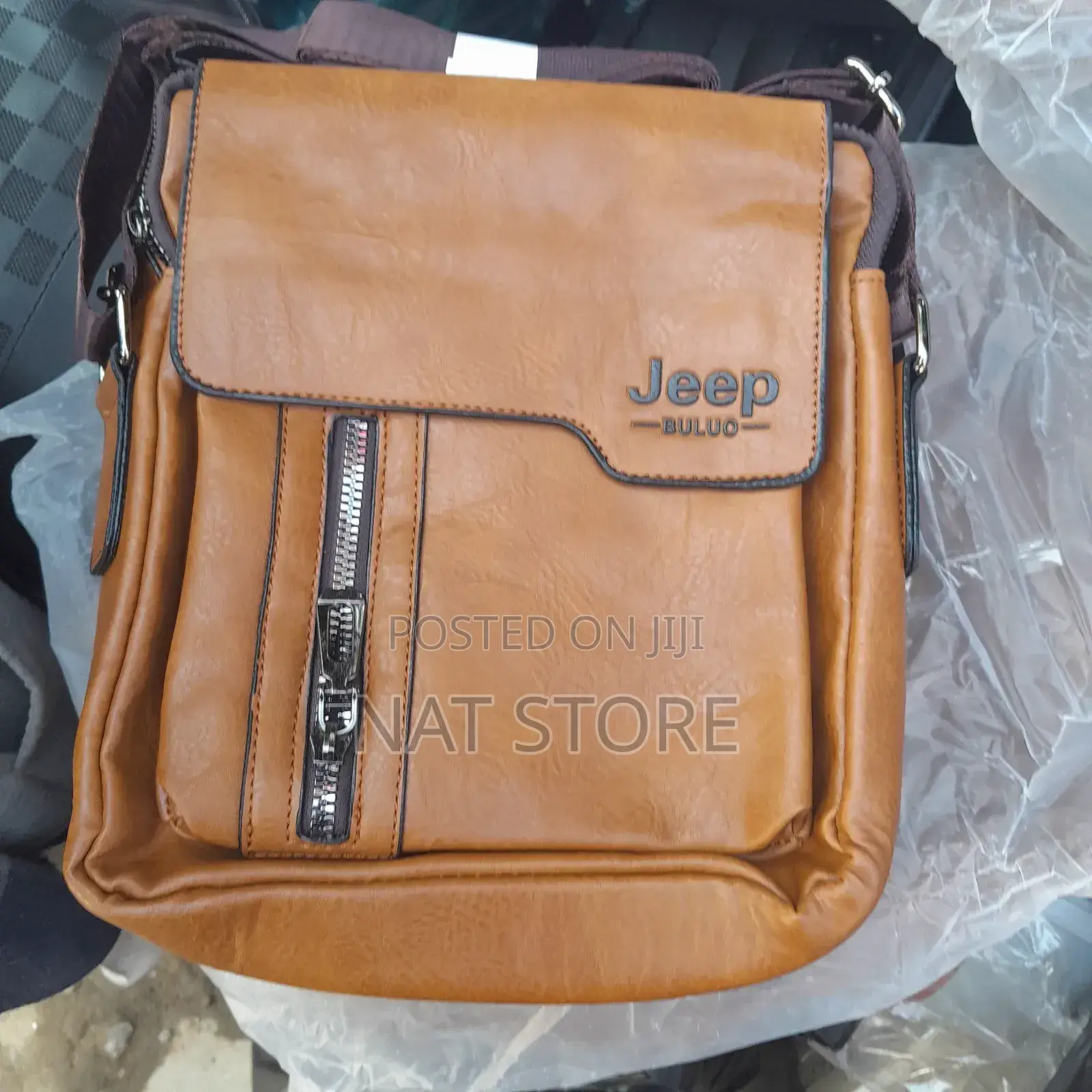 Jeep Buluo Branded Men's Leather Crossbody Shoulder Sling Bag.
