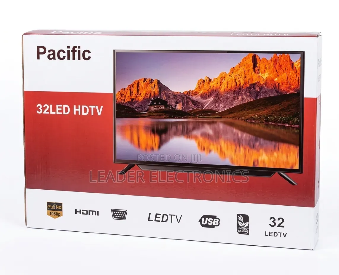 Pacific TV 32" LED TV – Double Glass Design | Stylish, Clear Reliabl