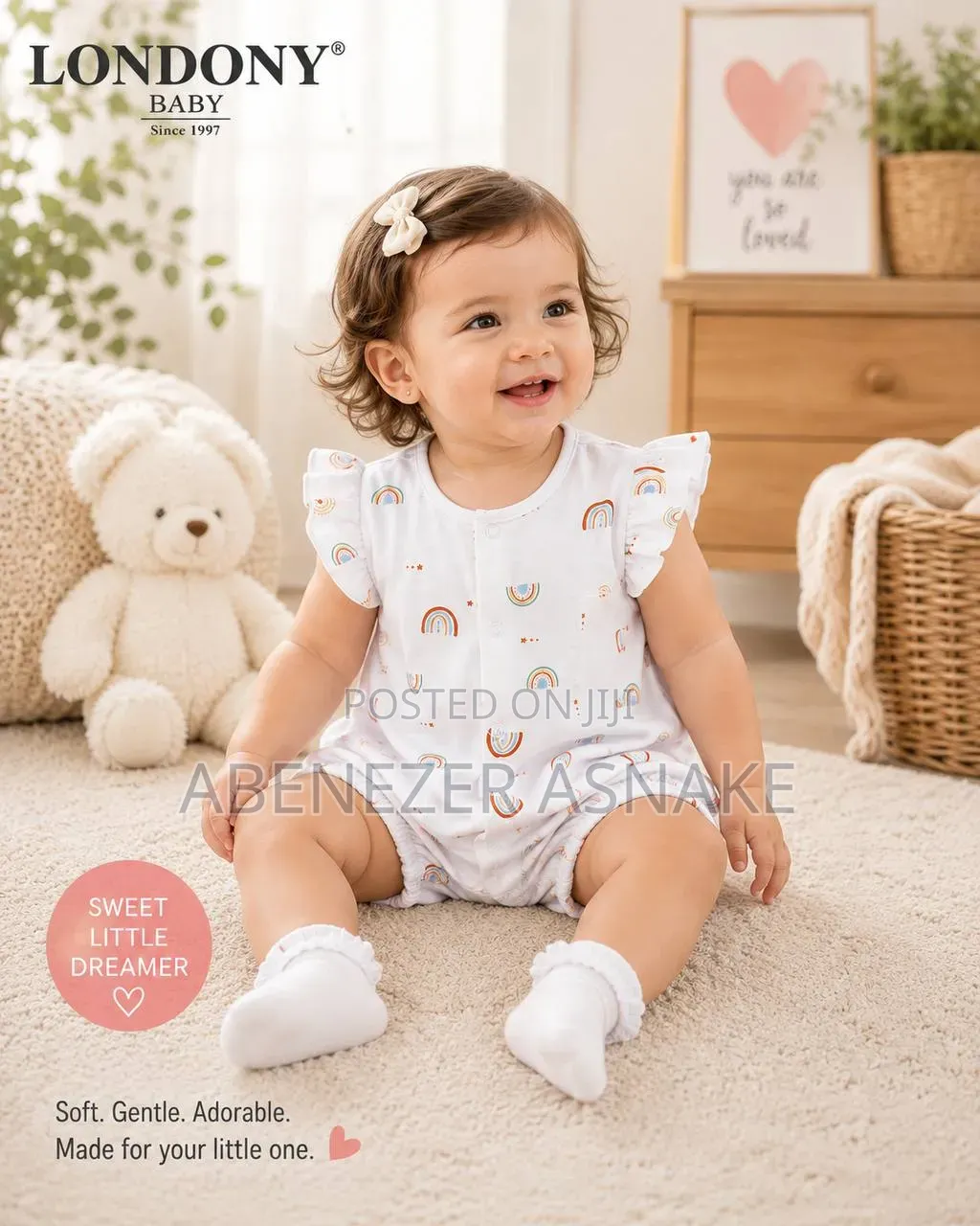 Londony Baby Girls Flutter Sleeve Cotton