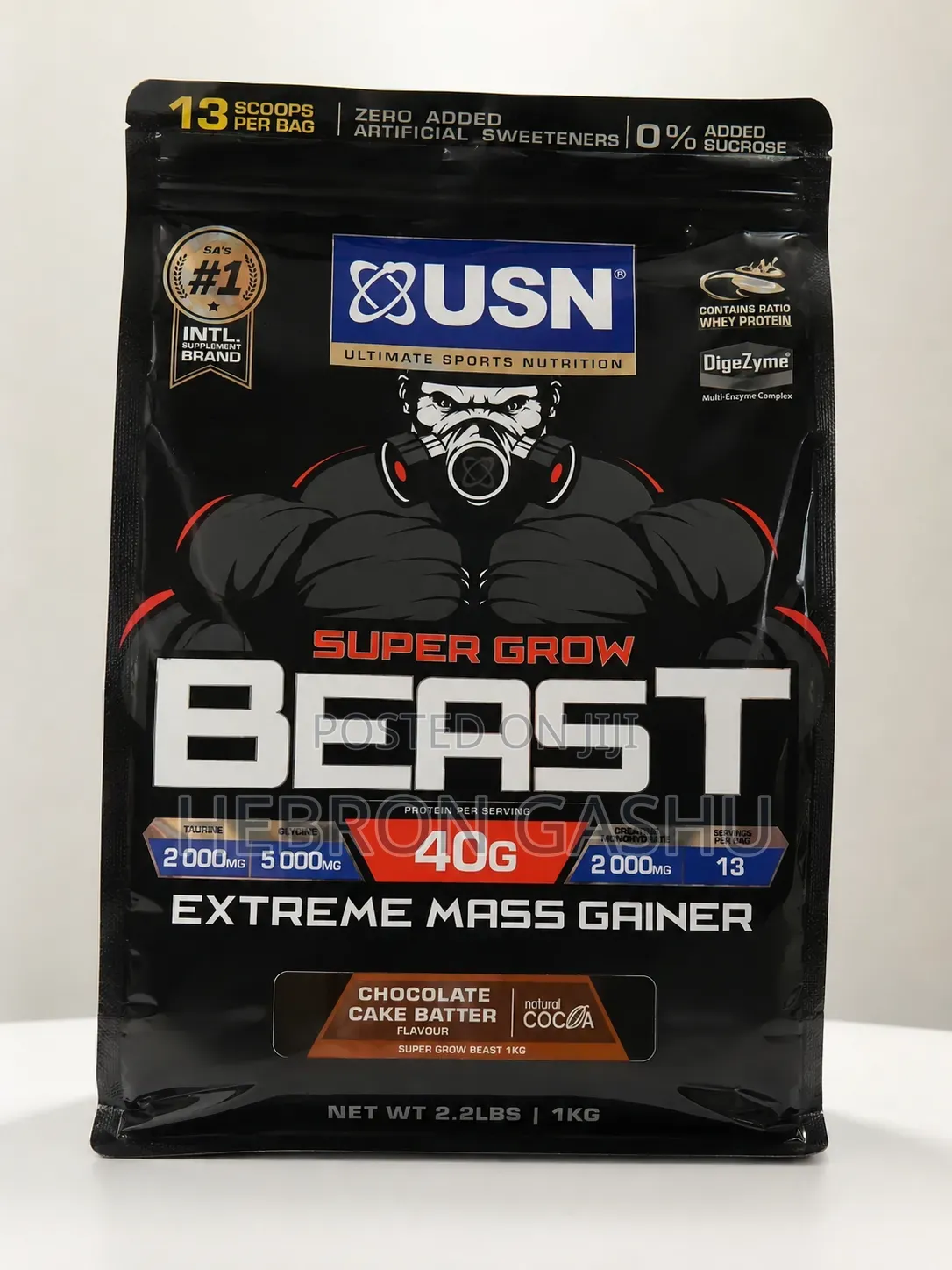 USN Super Grow Beast Extreme Mass Gainer 1KG – Chocolate Cake Batter