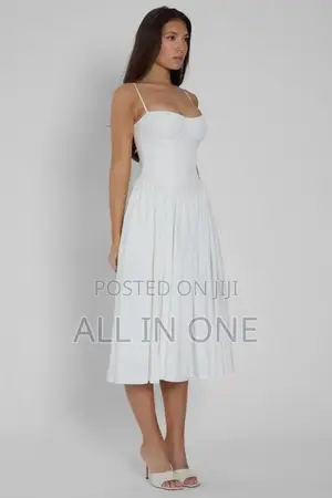 White Cotton Sleeveless Dress