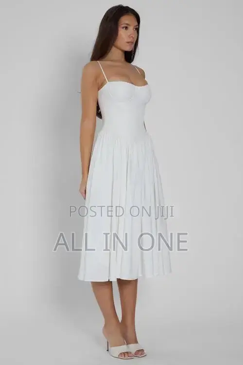 White Cotton Sleeveless Dress