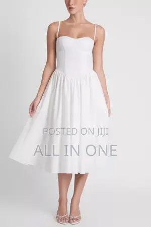 White Cotton Sleeveless Dress
