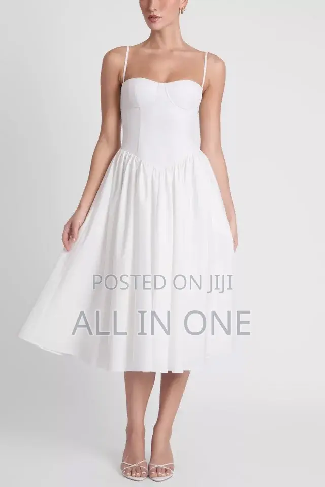 White Cotton Sleeveless Dress