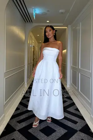 White Quality Linen Dress