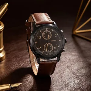 Fossil Chronograph Leather Strap Watch