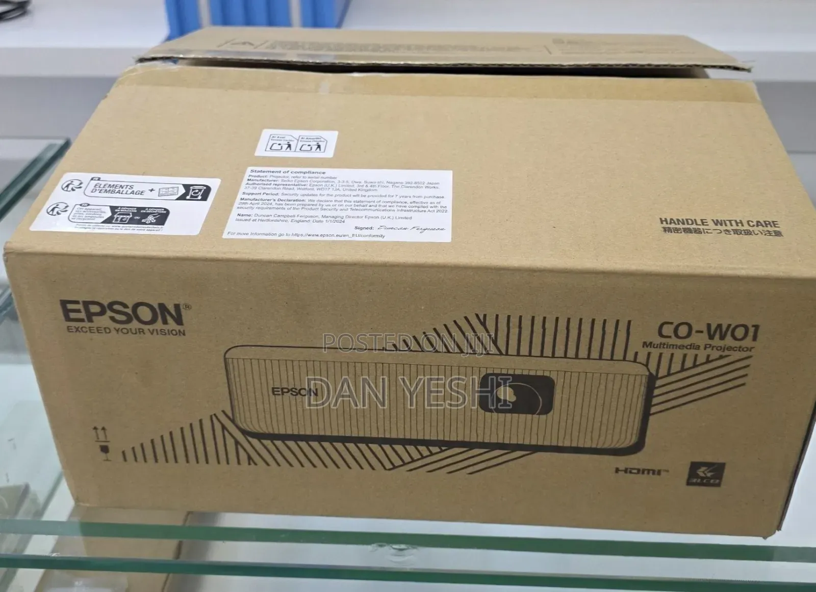 Brand New Packed With Cartoon
Epson Projector 
Model : Co W01