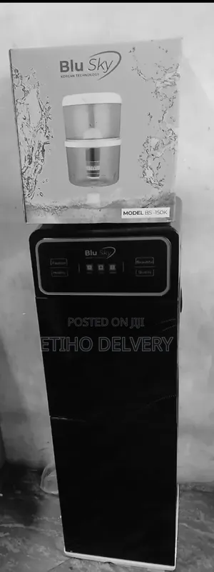 This Is a Blu Sky Freestanding Compressor Hot and Cold Water Dispenser