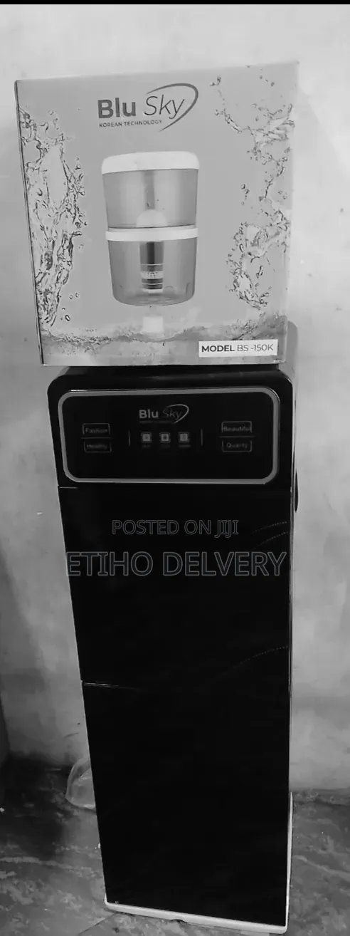 This Is a Blu Sky Freestanding Compressor Hot and Cold Water Dispenser