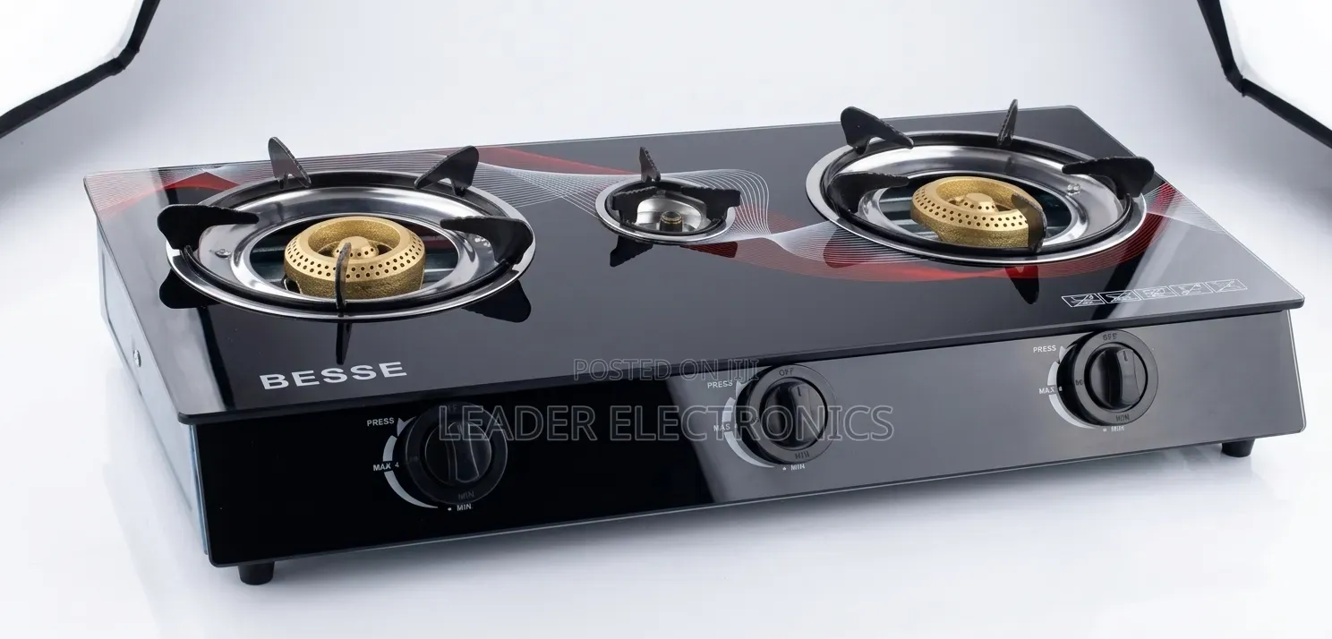 Besse 3-Burner Gas Stove – Powerful, Durable Convenient Cooking