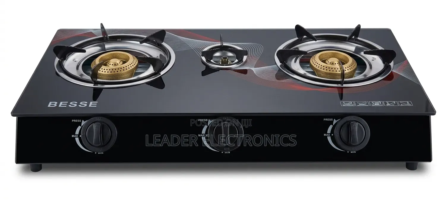 Besse 3-Burner Gas Stove – Powerful, Durable Convenient Cooking