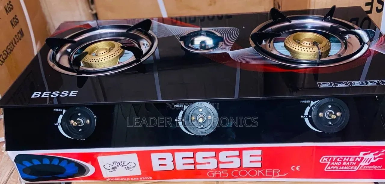 Besse 3-Burner Gas Stove – Powerful Heating, Durable Design Conve