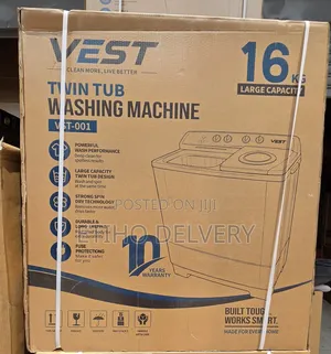 The Vest 16kg Twin Tub Semi-Automatic Washing Machine Features a Durab