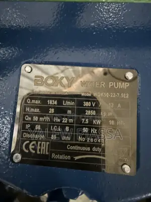 BOKY Water Pump (Model WQK50-22-7.5L2) Is a Heavy-