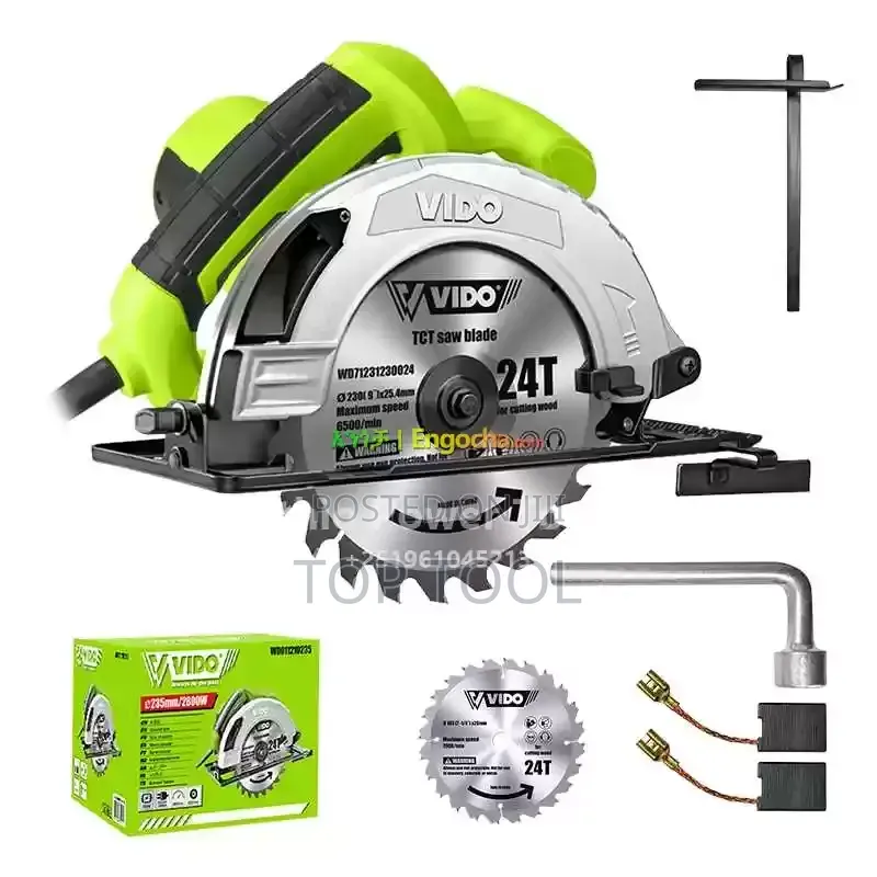 VIDO 2800W Circular Saw (Model WD) a 235mm, 24-Tooth TCT Saw