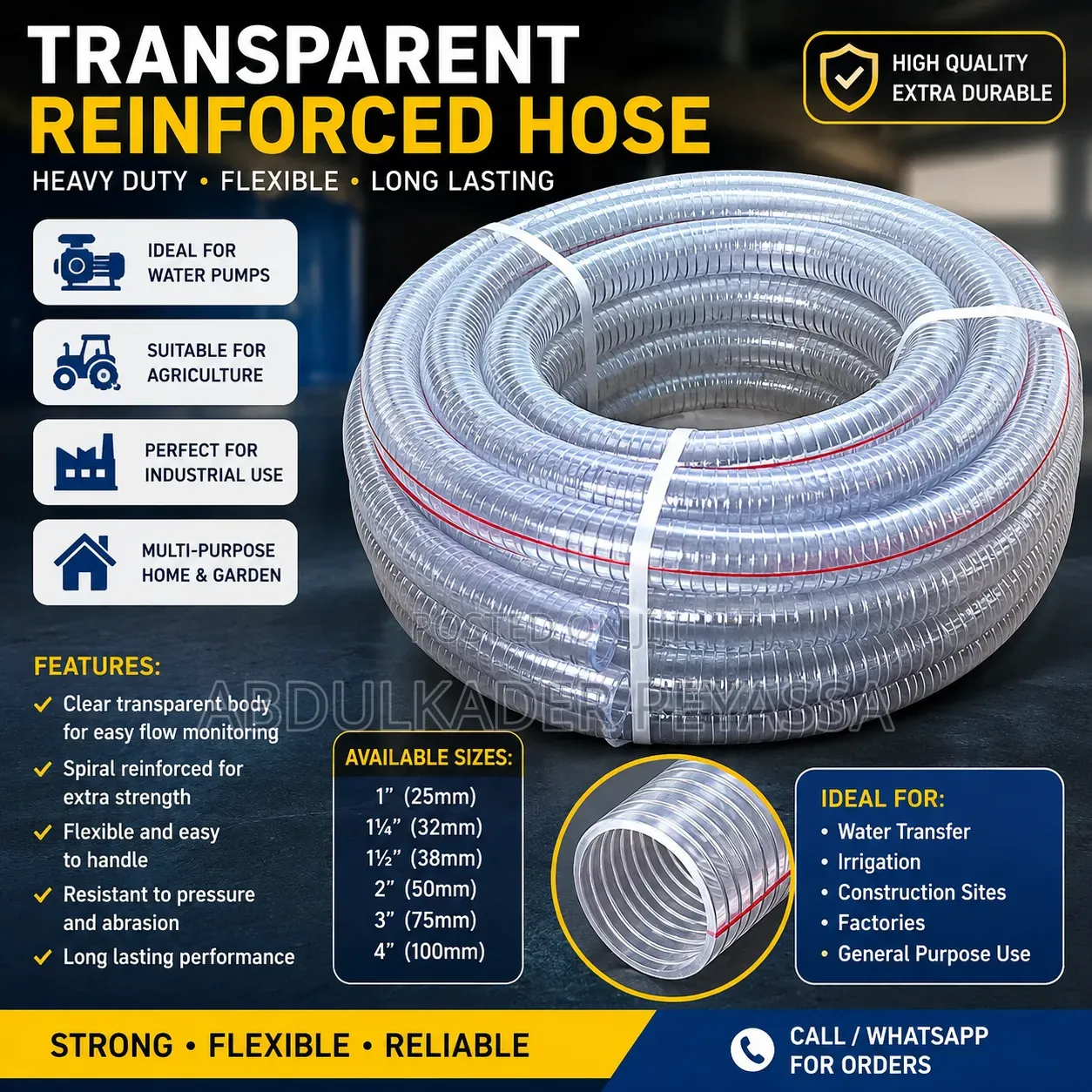 Chemical Hose Available Sizes1"upto 4"