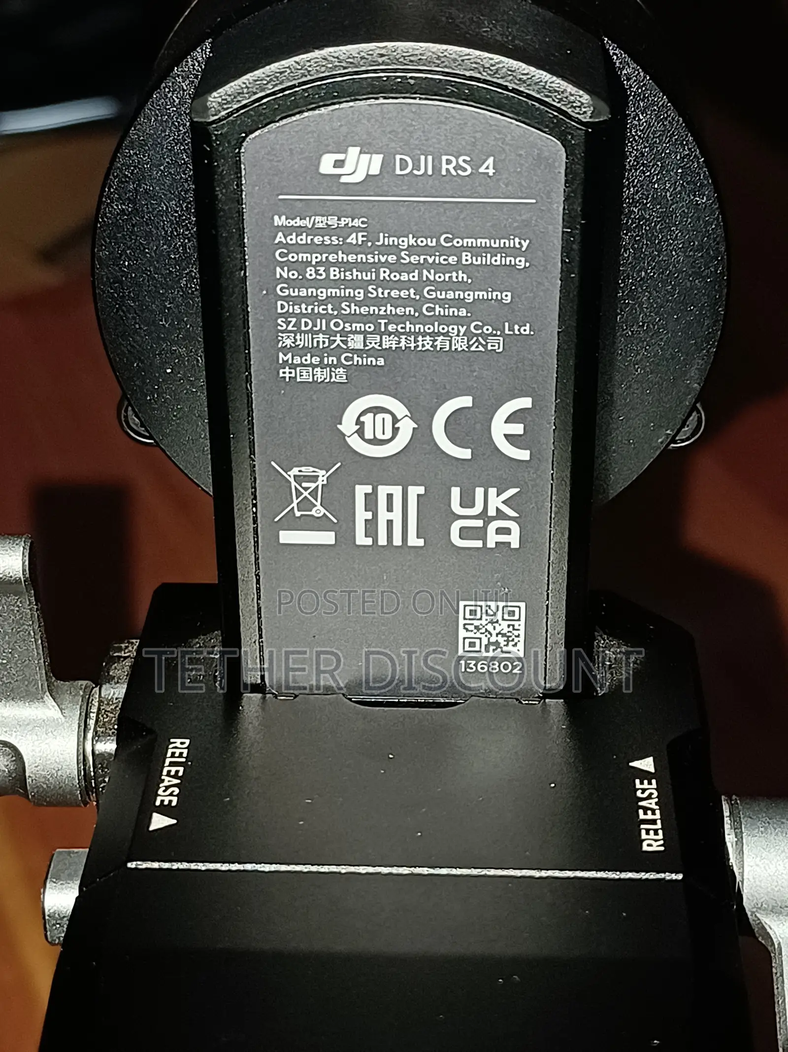 DJI RS 4Main Part Gimbal OnlyModel P14C RONIN It's Newwithout Battery