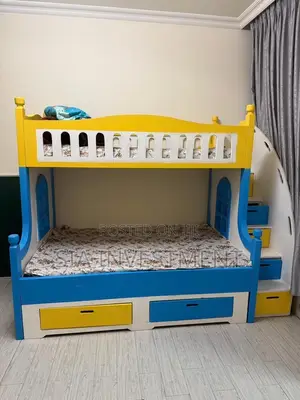 Kids Double Bed With2 Mattress and Study Desk