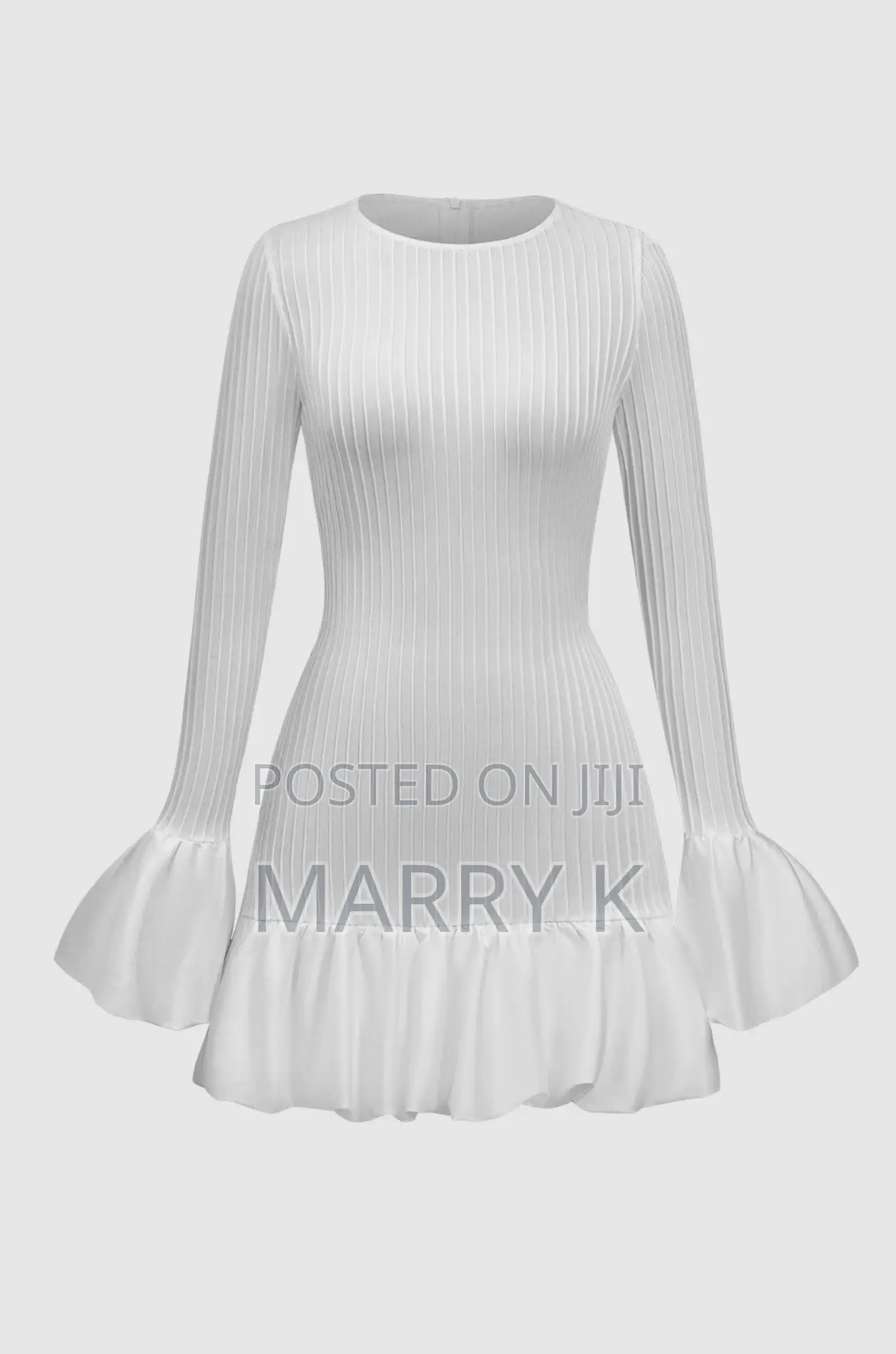 Bell Sleeve White Dress