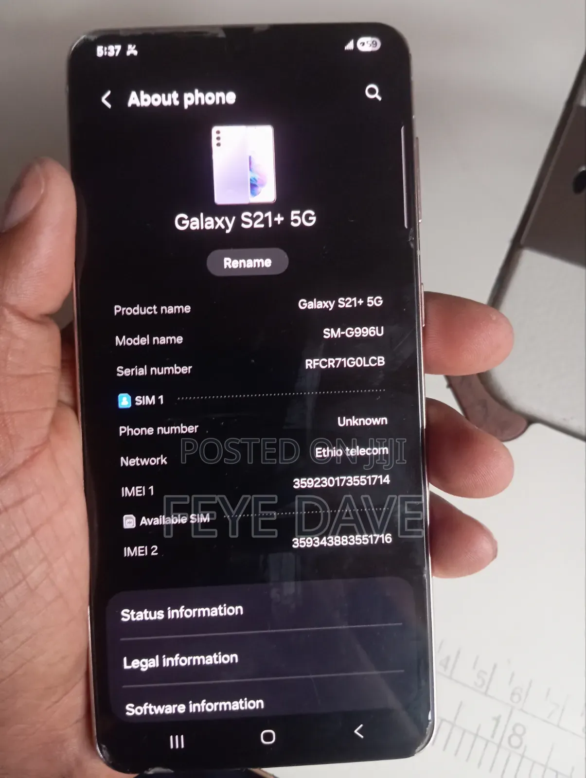 Samsung Galaxy S21 Ultra 5G 128 GB Blue