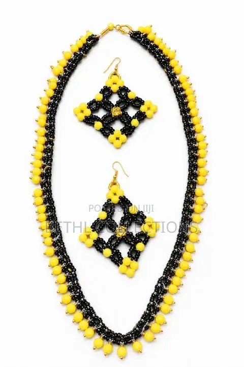 Handmade Beaded Necklace and Earrings Set