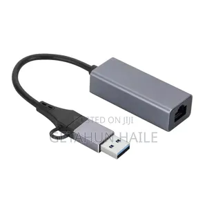 2 in 1 USB C USB a to Ethernet Adapter (1000Mbps Gigabit)
