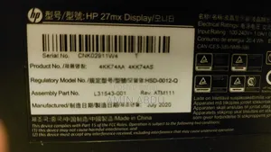 HP 27 Inch Monitor