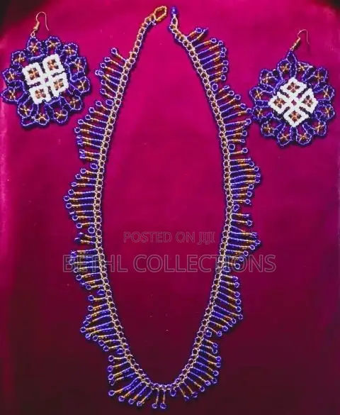 Handmade Beaded Necklace and Earrings Set