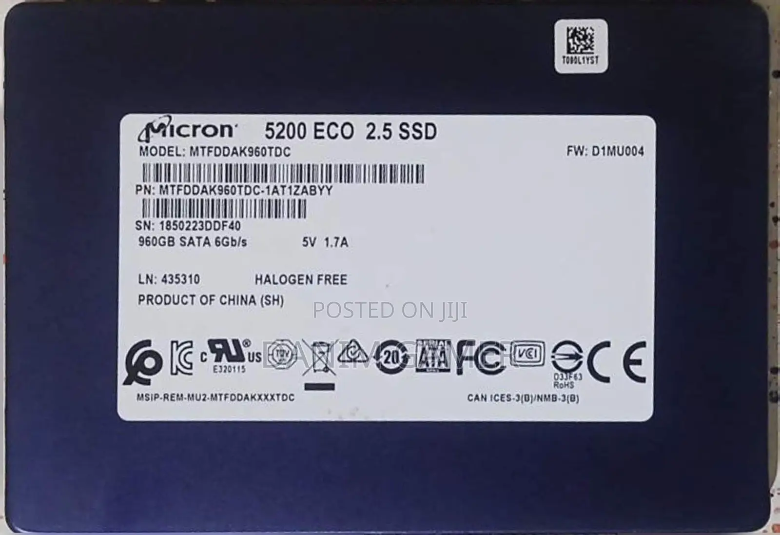 Micron 960gb Sata SSD 2.5" 1tb