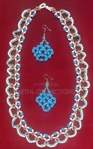 Handmade Beaded Necklace and Earrings Set