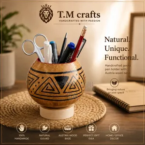 Handcrafted Gourd Pen Pencil Holder