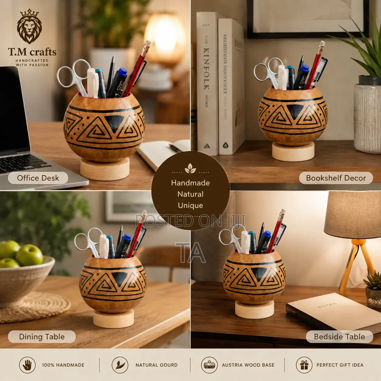 Handcrafted Gourd Pen Pencil Holder