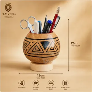 Handcrafted Gourd Pen Pencil Holder