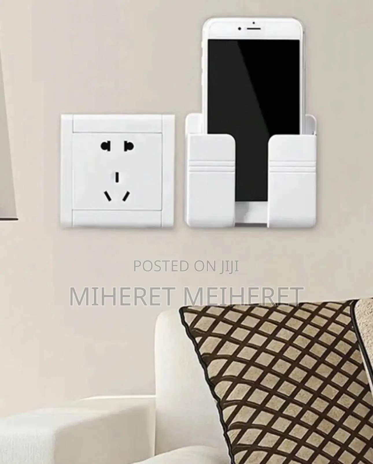 Hole Phone Stand, Wall-Mounted Bracket, Remote Storage Box, Charging B