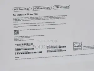 New Laptop Apple MacBook Pro 2025 M5 24GB Apple M5 SSD 1T