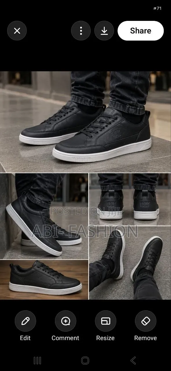 Caterpillar (CAT) Casual Low-Top Leather "Black/White