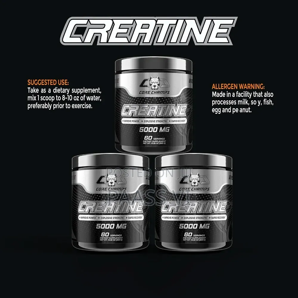 Core Champs Creatine, 5000 Mg (5 G) Per Serving, With 60 Servings