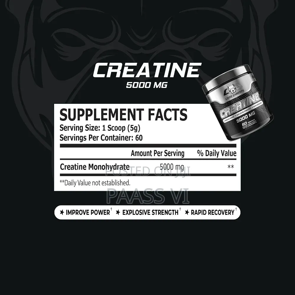 Core Champs Creatine, 5000 Mg (5 G) Per Serving, With 60 Servings