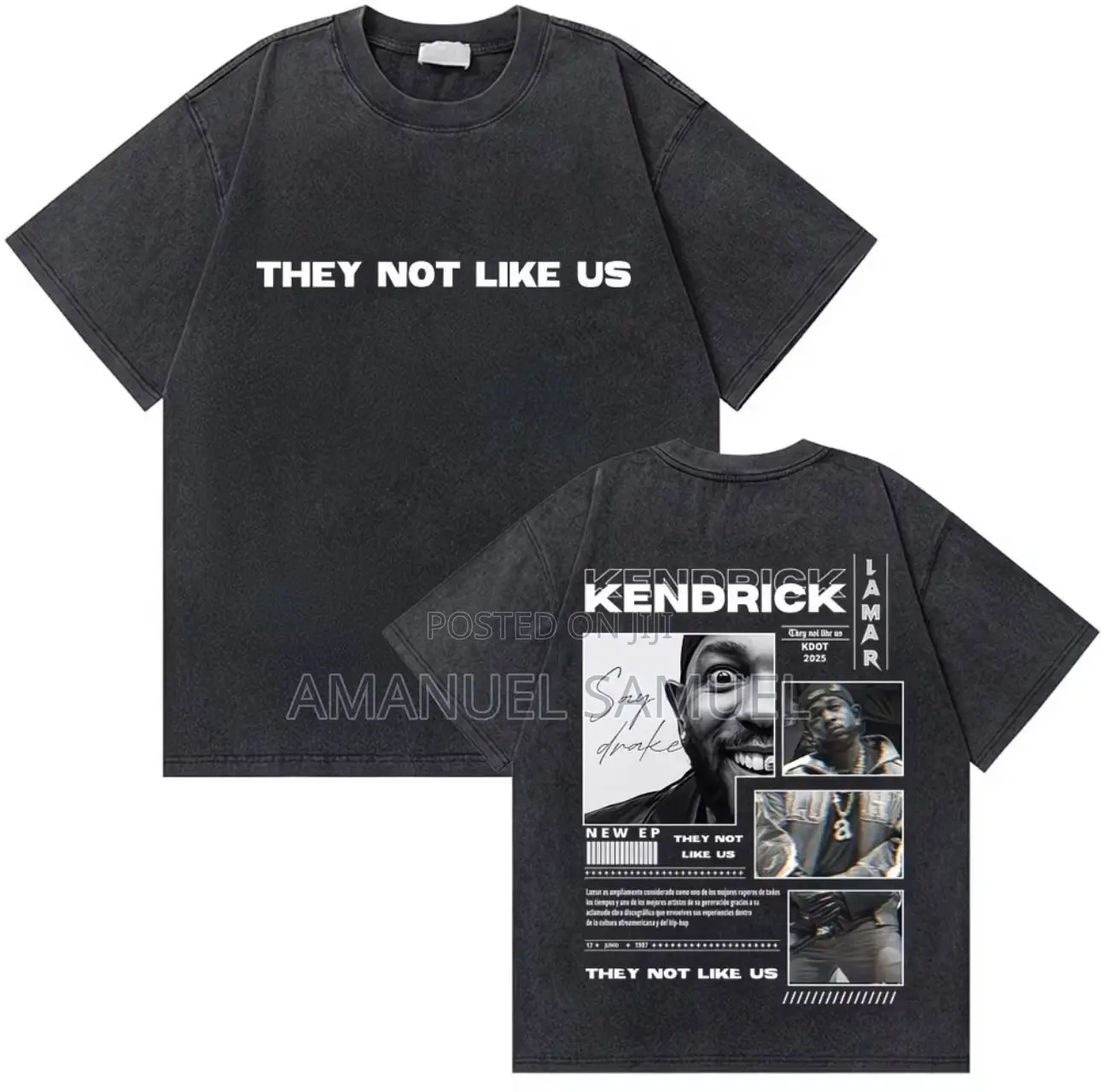 Kendrick Lamar "They Not Like Us" Washed Vintage T-Shirt – Unisex