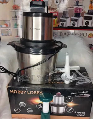 Hobby Lobby Food Processor 6 Liter With Manual የሽንኩርት እና የስጋ መፍጫ ማሽን