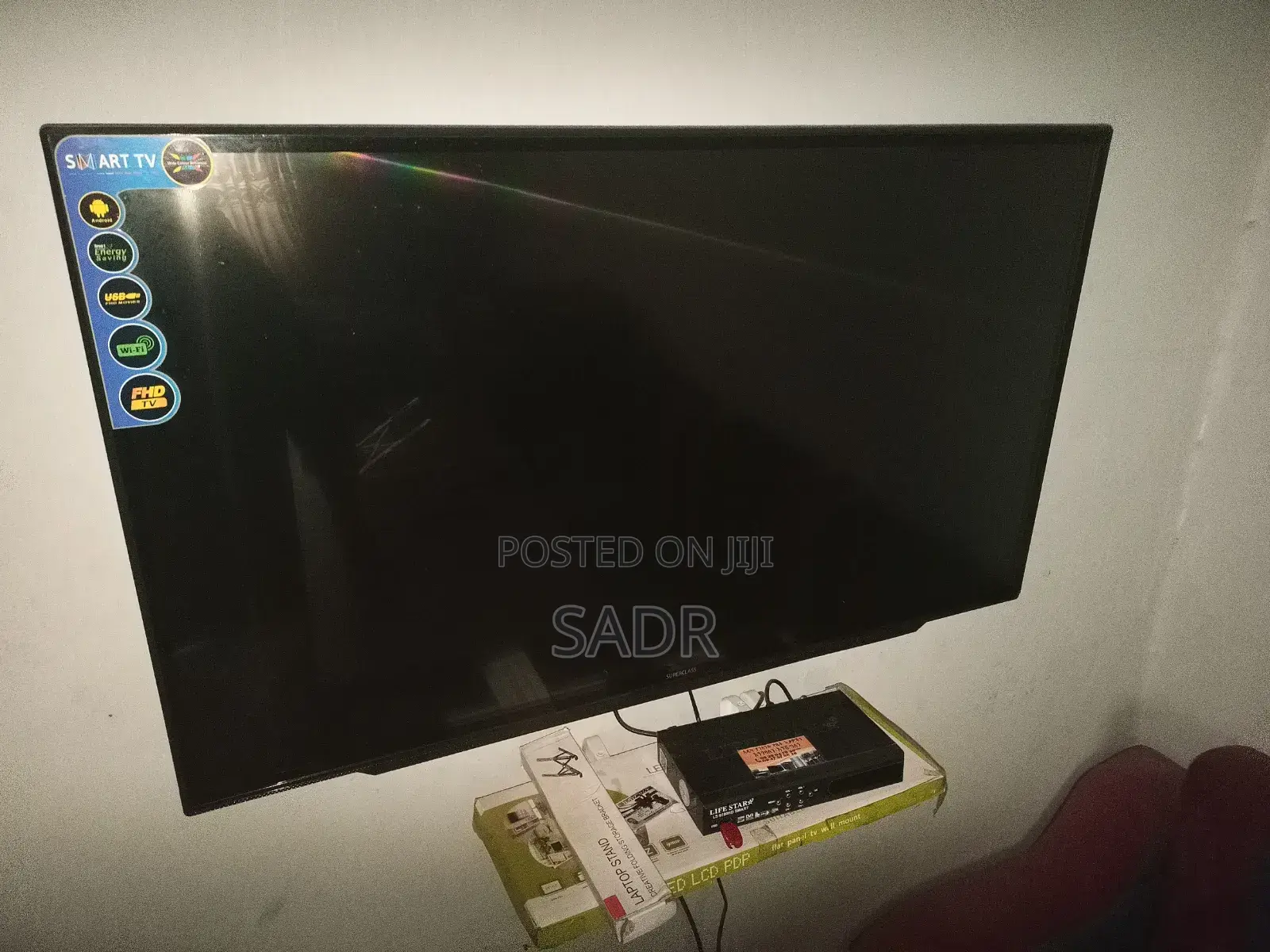 This Is Double Screen 43 Inch TV With Remote, Decoder and Wall Mount