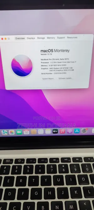 Laptop Apple MacBook Pro 2011 8GB Intel Core i7 SSD 500GB