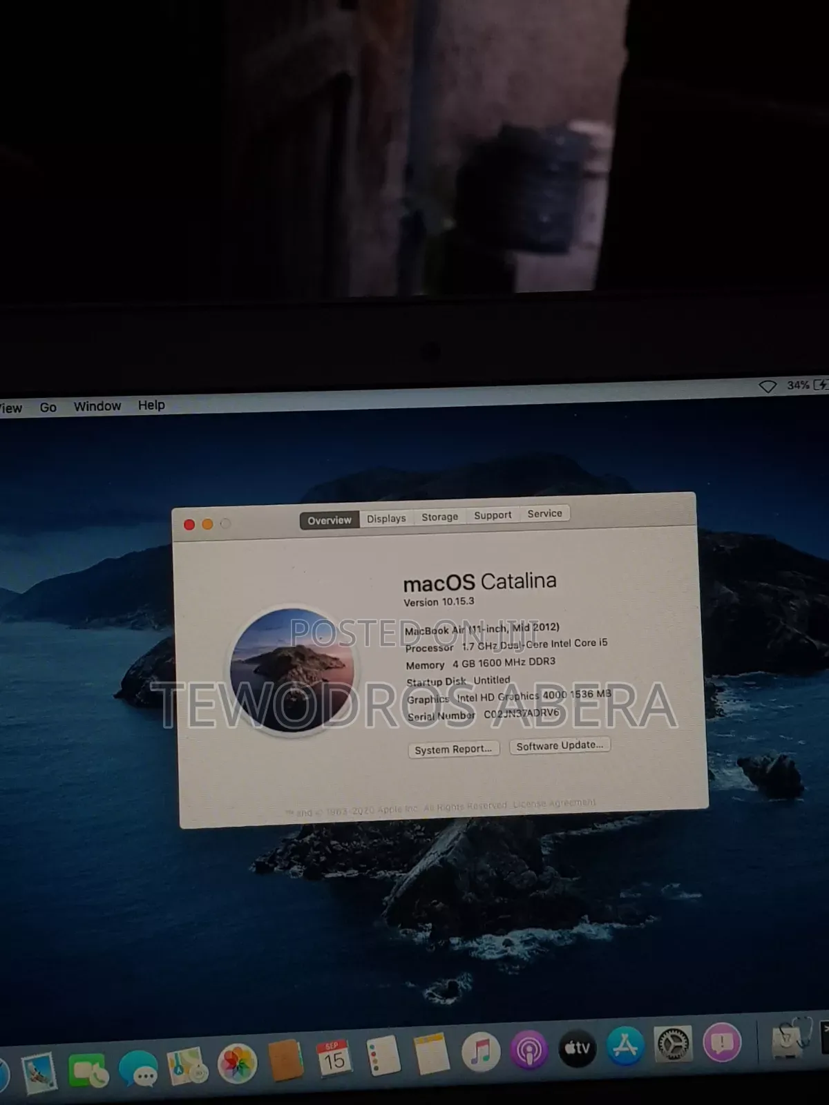 Laptop Apple MacBook 2012 4GB Intel Core i5 SSD 60GB