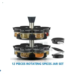12 Pieces Rotating Spices Jar Set